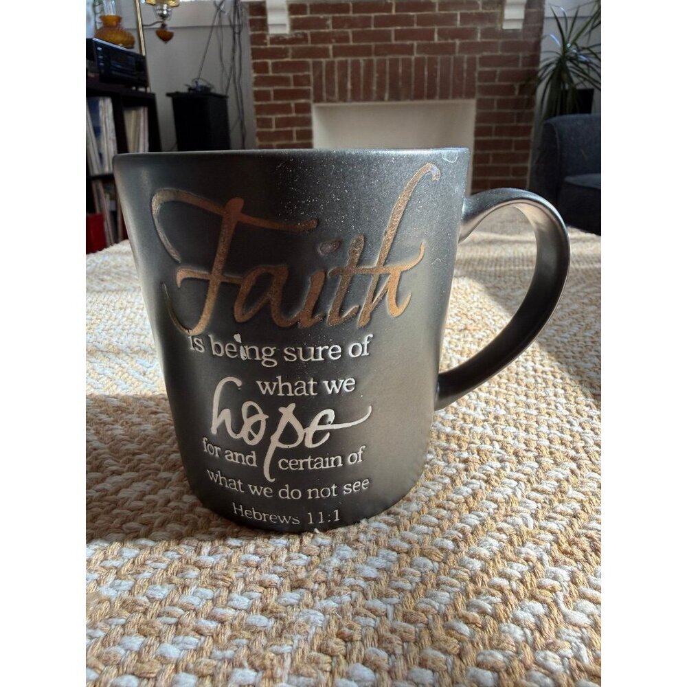 Ceramic faith mug holiday woodlands
